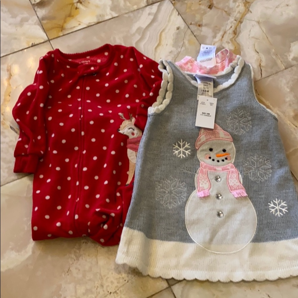 Holiday Pajama and dress 18 months